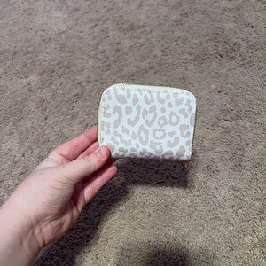 Leopard Print Cream Wallet